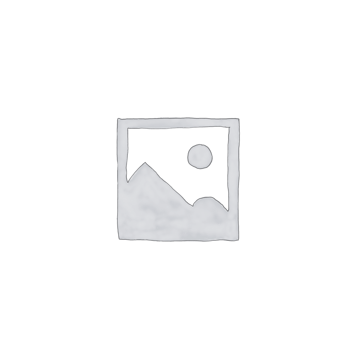 A simple gray outline of a generic image icon is centered on a plain white background. The icon shows a square with two mountain shapes and a circle representing the sun or moon inside it. The design is minimal and sketch-like.